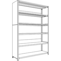 日本ファイリング NF 背板・側板付軽量物品棚W1500D450H2100F6 LA75S-26 1台 135-3892（直送品）