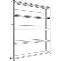 日本ファイリング NF 背板・側板付軽量物品棚W1800D300H2100F5 LA76K-25 1台 136-0231（直送品）