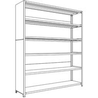 日本ファイリング NF 背板・側板付軽量物品棚W1800D450H2100F6 LA76S-26 1台 135-8690（直送品）