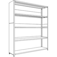 日本ファイリング NF 背板・側板付軽量物品棚W1800D450H2100F5 LA76S-25 1台 136-0210（直送品）