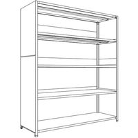 日本ファイリング NF 背板・側板付軽量物品棚W1800D600H2100F5 LA76L-25 1台 135-2372（直送品）