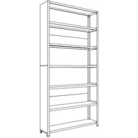 日本ファイリング NF 背板・側板付軽量物品棚W1200D300H2400F7 LA84K-27 1台 135-5493（直送品）