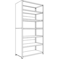 日本ファイリング NF 背板・側板付軽量物品棚W1200D600H2400F7 LA84L-27 1台 135-5502（直送品）