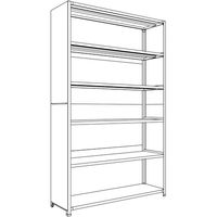 日本ファイリング NF 背板・側板付軽量物品棚W1500D450H2400F6 LA85S-26 1台 136-3403（直送品）