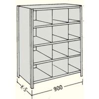 日本ファイリング NF 縦仕切付軽量物品棚W900D450H1800F8 LA63S-38 1台 135-7038（直送品）