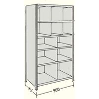 日本ファイリング NF 縦仕切付軽量物品棚W900D450H2100F6 LA73S-36 1台 135-8686（直送品）