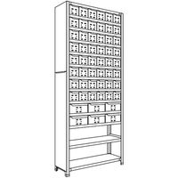 日本ファイリング NF 引出し付軽量物品棚W900D300H2100F13 LA73K-713 1台 135-7022（直送品）