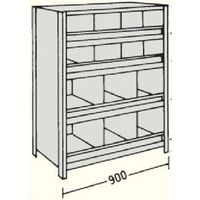 日本ファイリング NF 縦仕切・前当り付軽量物品棚W900D450H1200F5 LA43S-55B 1台 135-3883（直送品）