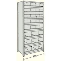 日本ファイリング NF 縦仕切・前当り付軽量物品棚W900D450H2100F9 LA73S-59B 1台 136-1819（直送品）