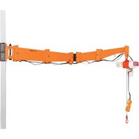 スーパー 二速選択電動チェーンブロック付ジブクレーン コラム型・柱取付式 定格荷重0.16t アーム長さ2m JBCC1620HC 1台（直送品）