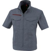 ジーベック XEBEC 半袖ブルゾン1751ー116ー5L 杢ブルー 1751-116-5L 1着 383-7039（直送品）