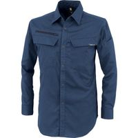 ジーベック XEBEC 裏綿ストレッチ長袖シャツ1513ー19ーSS ディープネイビー 1513-19-SS 1着 383-3916（直送品）