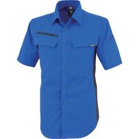 ジーベック XEBEC 裏綿ストレッチ半袖シャツ1512ー46ーLL ロイヤルブルー 1512-46-LL 1着 382-4426（直送品）