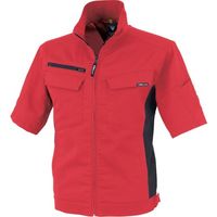 ジーベック XEBEC 裏綿ストレッチ半袖ブルゾン1511ー71ーM レッド 1511-71-M 1着 383-7073（直送品）
