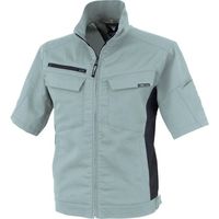 ジーベック XEBEC 裏綿ストレッチ半袖ブルゾン1511ー605ー4L ミストグリーン 1511-605-4L 1着 382-2897（直送品）
