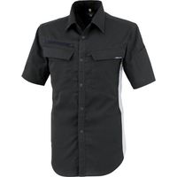 ジーベック XEBEC 裏綿ストレッチ半袖シャツ1512ー90ーM クロ 1512-90-M 1着 383-2292（直送品）