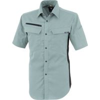 ジーベック XEBEC 裏綿ストレッチ半袖シャツ1512ー605ー4L ミストグリーン 1512-605-4L 1着 383-0797（直送品）