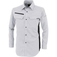 ジーベック XEBEC 裏綿ストレッチ長袖シャツ1513ー22ー3L シルバーグレー 1513-22-3L 1着 383-2324（直送品）