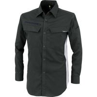 ジーベック XEBEC 裏綿ストレッチ長袖シャツ1513ー90ーLL クロ 1513-90-LL 1着 382-7646（直送品）