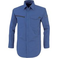 ジーベック XEBEC TCストレッチ長袖シャツ1713ー40ー4L ブルー 1713-40-4L 1着 384-2433（直送品）