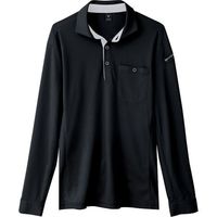 ジーベック XEBEC エコ制電長袖ポロシャツ6095ー90ーS クロ 6095-90-S 1着 384-1803（直送品）