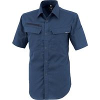 ジーベック XEBEC 裏綿ストレッチ半袖シャツ1512ー19ーSS ディープネイビー 1512-19-SS 1着 382-9165（直送品）