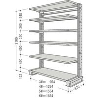 日本ファイリング NF キャンチラック単式1連W1254D570H2100F6 CR74S-S6 1台 136-0245（直送品）