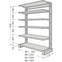 日本ファイリング NF キャンチラック単式1連W954D570H2100F6 CR73S-S6 1台 135-7020（直送品）