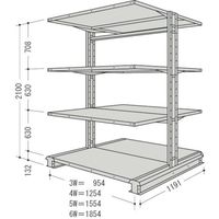 日本ファイリング NF キャンチラック複式1連W954D1191H2100F4 CR73L-W4 1台 136-1803（直送品）