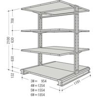 日本ファイリング NF キャンチラック複式1連W1554D1191H2100F4 CR75L-W4 1台 135-3921（直送品）