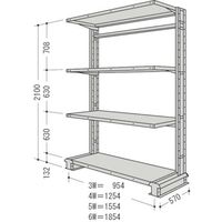 NF スチール製軽中量ボルトレス棚 キャンチラック単式1連 間口1554×奥行570×高さ2100mm 階段数4段 CR75S-S4 1台（直送品）