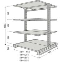 日本ファイリング NF キャンチラック複式1連W1854D1191H2100F4 CR76L-W4 1台 135-3904（直送品）
