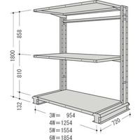 NF スチール製軽中量ボルトレス棚 キャンチラック単式増結1連 間口1854×奥行720×高さ1800mm 3段 CR66L-S3B 1台（直送品）