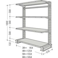 日本ファイリング NF キャンチラック単式1連W954D570H1800F4 CR63S-S4 1台 136-0221（直送品）