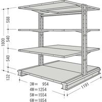 日本ファイリング NF キャンチラック複式1連W954D1191H1800F4 CR63L-W4 1台 135-8612（直送品）