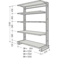 日本ファイリング NF キャンチラック単式1連W954D570H2100F5 CR73S-S5 1台 136-3439（直送品）
