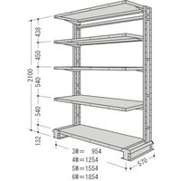 日本ファイリング NF キャンチラック単式増結1連W1554D570H2100F5 CR75S-S5B 1台 135-3864（直送品）