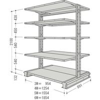 日本ファイリング NF キャンチラック複式1連W1254D891H2100F5 CR74S-W5 1台 135-5496（直送品）