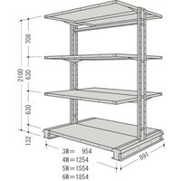 日本ファイリング NF キャンチラック複式1連W1854D891H2100F4 CR76S-W4 1台 135-3943（直送品）