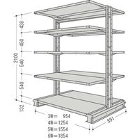 日本ファイリング NF キャンチラック複式1連W1554D891H2100F5 CR75S-W5 1台 135-8677（直送品）