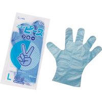 旭創業 Asahi バイオマス ポリエチレン手袋 ニューピースブルー袋入L(100枚入) 11412 1セット(12000枚:100枚×120袋)（直送品）