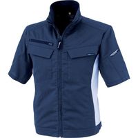 ジーベック XEBEC 裏綿ストレッチ半袖ブルゾン1511ー19ーSS ディープネイビー 1511-19-SS 1着 382-4444（直送品）