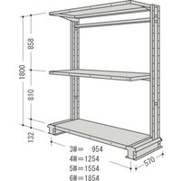 日本ファイリング NF キャンチラック単式増結1連W1854D570H1800F3 CR66S-S3B 1台 136-0276（直送品）