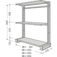 日本ファイリング NF キャンチラック単式増結1連W954D570H1800F3 CR63S-S3B 1台 136-1845（直送品）