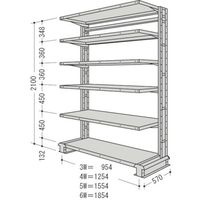 日本ファイリング NF キャンチラック単式1連W1854D570H2100F6 CR76S-S6 1台 136-1781（直送品）