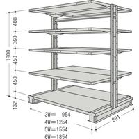 日本ファイリング NF キャンチラック複式1連W954D891H1800F5 CR63S-W5 1台 135-8638（直送品）