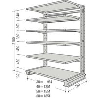 日本ファイリング NF キャンチラック単式1連W1254D720H2100F6 CR74L-S6 1台 135-3853（直送品）