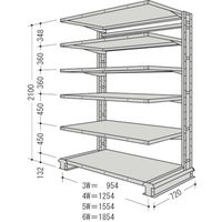 日本ファイリング NF キャンチラック単式1連W954D720H2100F6 CR73L-S6 1台 135-2320（直送品）