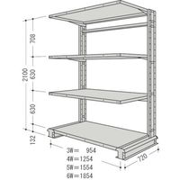 日本ファイリング NF キャンチラック単式1連W1554D720H2100F4 CR75L-S4 1台 136-1780（直送品）