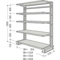 日本ファイリング NF キャンチラック単式1連W954D570H1800F5 CR63S-S5 1台 136-0217（直送品）